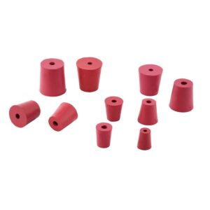 RUBBER STOPPER WITH ONE HOLE, RED COLOR