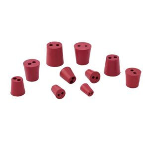 RUBBER STOPPER WITH TWO HOLE, RED COLOR