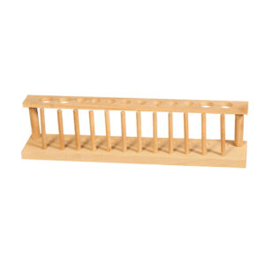 TEST TUBE STAND WITH PEGS, WOODEN, 12 PLACE