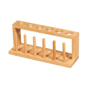 TEST TUBE RACKS WITH PEGS, WOODEN, 6 PLACE
