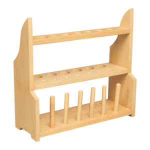 TEST TUBE RACKS WITH DRYING PEGS, WOODEN, 12 PLACE