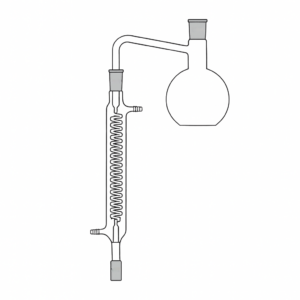 DISTILLING APPARATUS, WITH GRAHAM CONDENSER, INTERCHANGEABLE JOINTS, INTERCHANGEABLE STOPPER