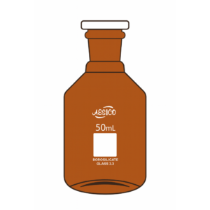 BOTTLES, REAGENT, AMBER, NARROW NECK, WITH PP STOPPER